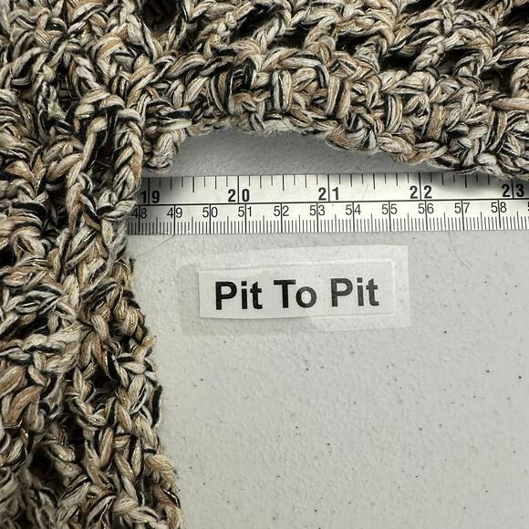 Ruby Rd Womens Crocheted Open Front Cardigan Size L Beige Boxy Boho Heavy Chunky - Picture 5 of 7